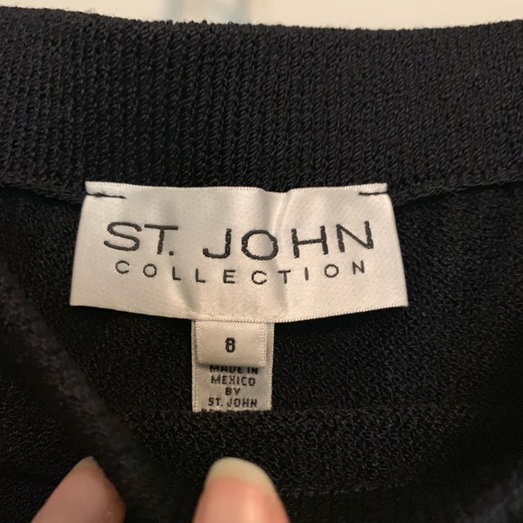 St. John Collection black knit pencil skirt - Picture 2 of 2